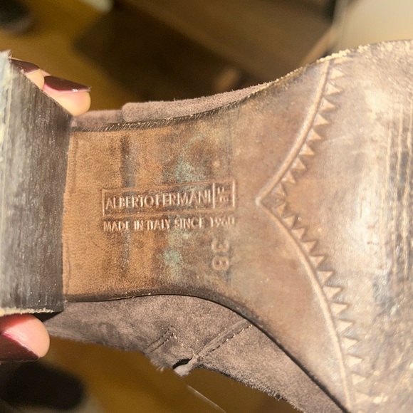 Alberto Fermani Ankle Booties Women size 38 (US 7.5) Brown Suede Made in Italy - Picture 6 of 6